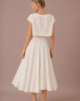 The Santorini Crop Top + Midi Skirt Set- Sold Separately