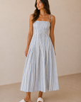 The Josephina Floral Striped Midi Dress