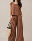 The Asha Amber Brown Top + Pant Set - Sold Separately