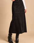 The Marcella Vegan Suede Midi Skirt