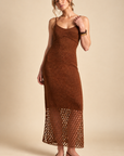 The Giselle Golden Net Midi Dress