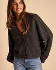 The Sieana Charcoal Button Cardigan