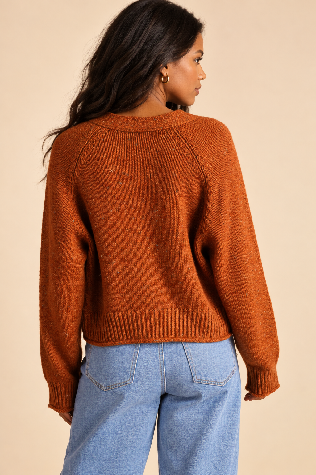 The Sieana Copper Brown Button Cardigan