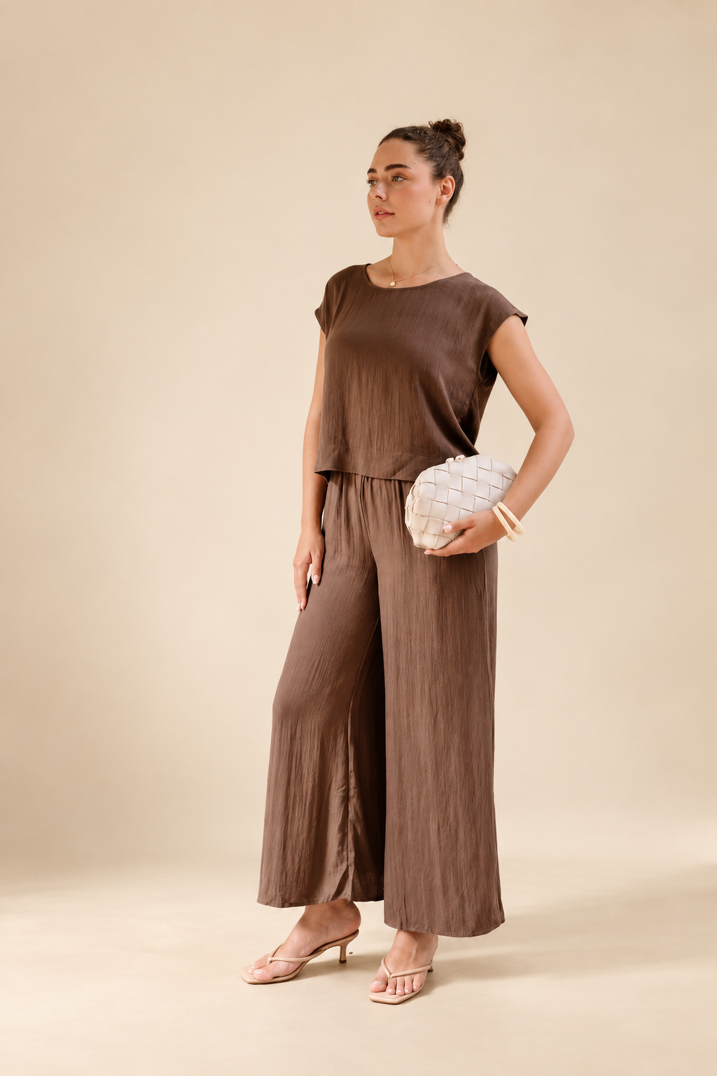 The Asha Chocolate Top + Pant Set - Sold Separately