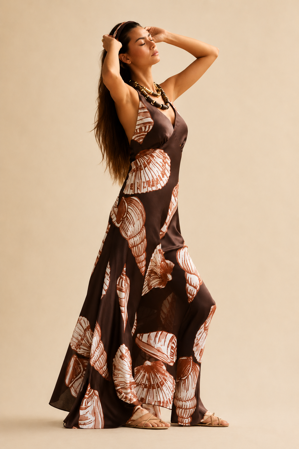 The Kailani Seashell Halter Dress