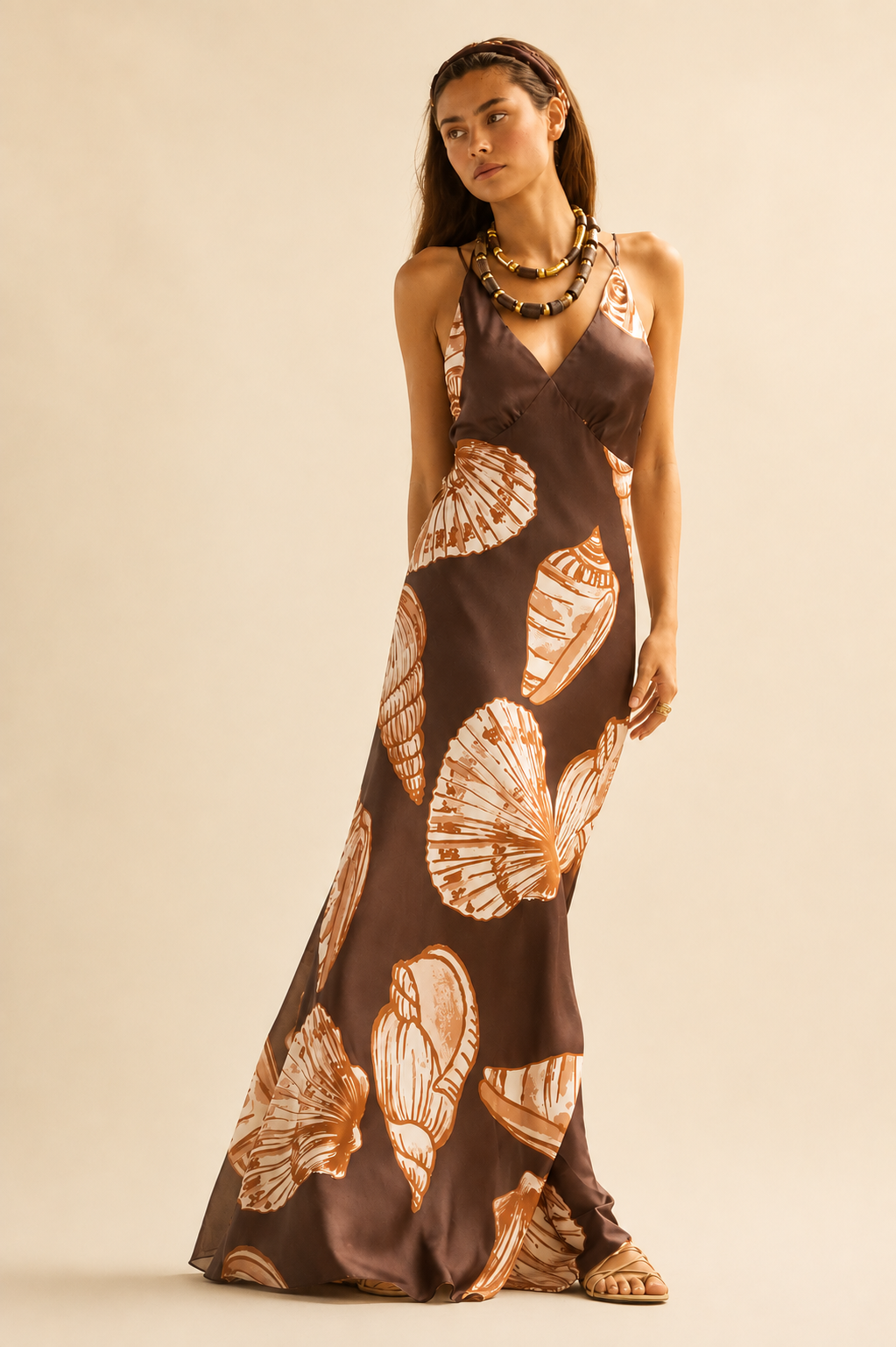 The Kailani Seashell Halter Dress