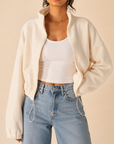 The Aven Cream Apricot Reversible Fleece Jacket