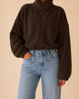 The Aven Caramel Coffee Reversible Fleece Jacket