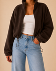 The Aven Caramel Coffee Reversible Fleece Jacket