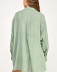 The Christa Olive Oversized Buttondown Top