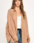 The Christa Toast Oversized Buttondown Top