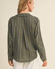 The Cindy Striped Front Twist Blouse