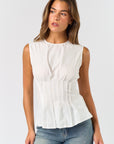 The Clara Pleated Poplin Top