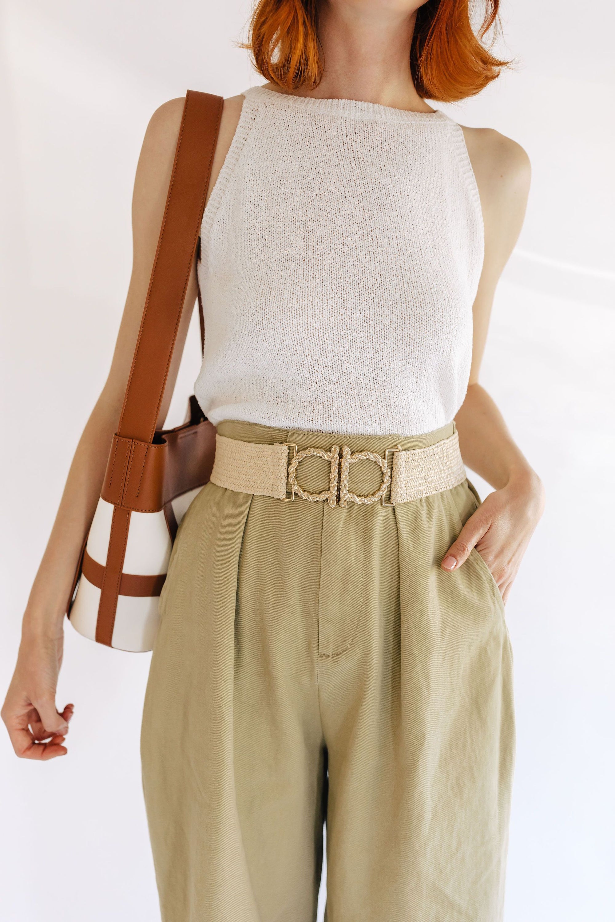 The Cleo Straw Woven Belt