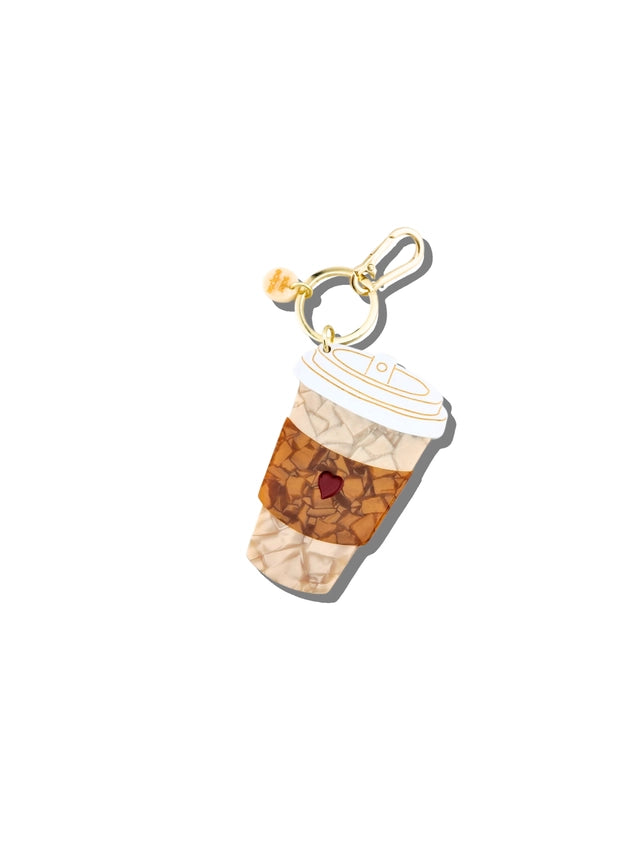 The Hand-Painted Coffee Cup Bag Charm + Keychain
