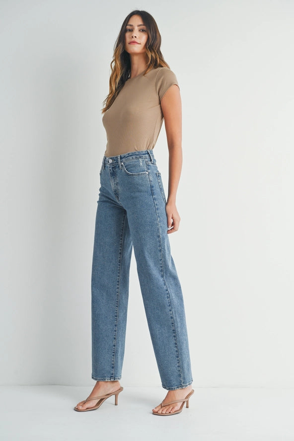 The Cora Longer Length Wide Leg Jeans