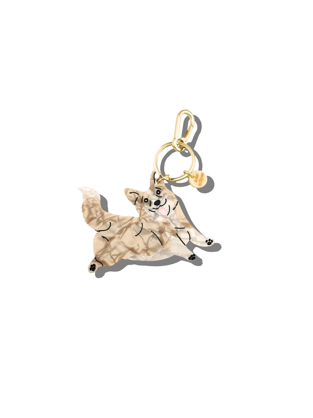 The Hand-Painted Corgi Bag Charm + Keychain