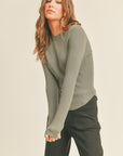 The Corissa Olive Essential Ribbed Long Sleeve Top