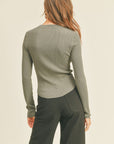 The Corissa Olive Essential Ribbed Long Sleeve Top