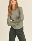 The Corissa Olive Essential Ribbed Long Sleeve Top