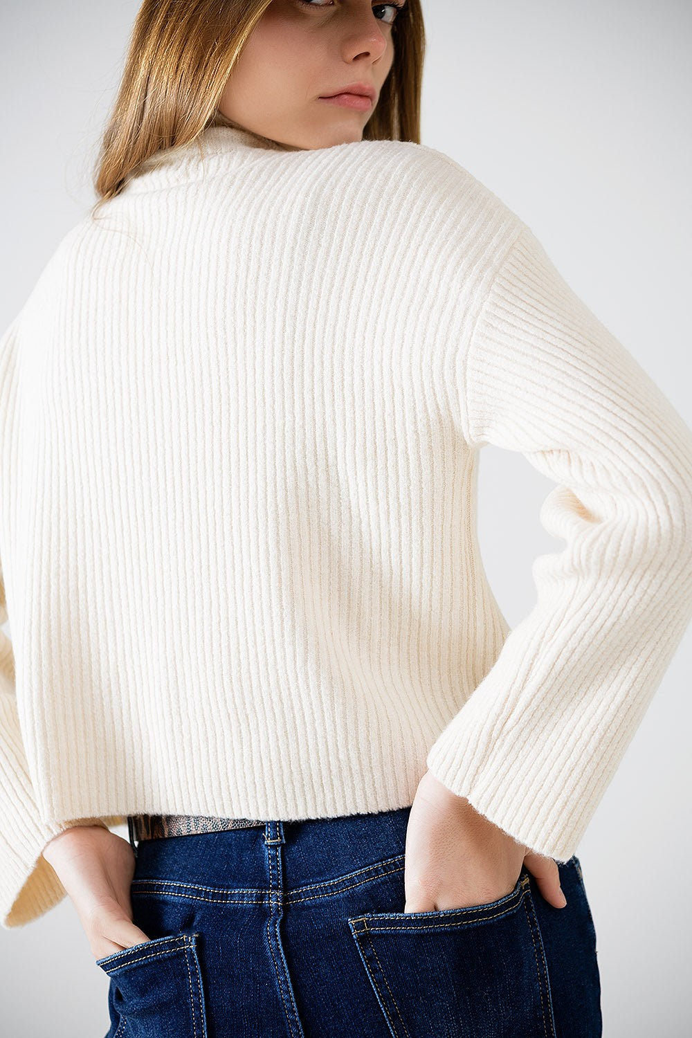 The Danielle Cream High Neck Sweater