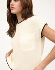 The Dara Contrast Trim Pocket Top