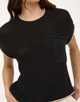 The Dara Contrast Trim Pocket Top
