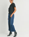 The Davina Slim Wide Leg Dark Denim Jeans