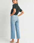The Davina Slim Wide Leg Medium Denim Jeans