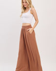 The Della Nutshell Smocked Wide Leg Pants