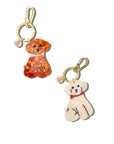 The Hand-Painted Doodle Puppy Bag Charm + Keychain