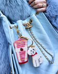 The Hand-Painted Doodle Puppy Bag Charm + Keychain