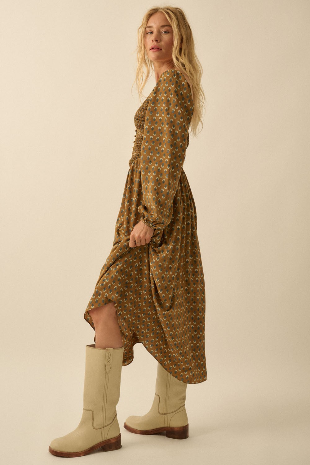 The Dora Smocked Midi Dress