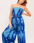 The Dyani Printed Strapless Jumpsuit