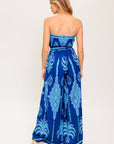 The Dyani Printed Strapless Jumpsuit