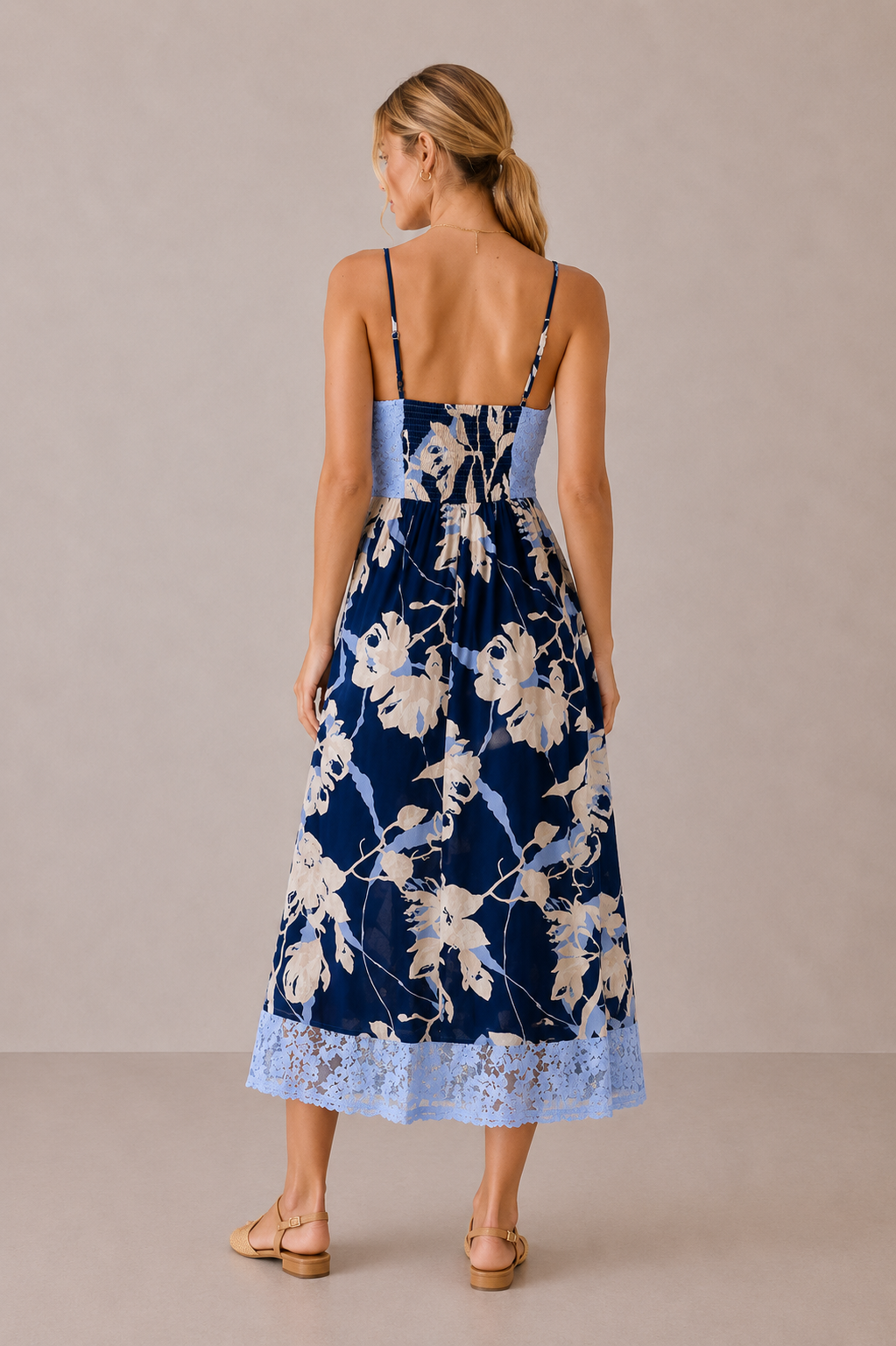 The Cressida Lace Cutout Midi Dress