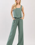 The Eden Balsam Green Top + Pant Set - Sold Separately