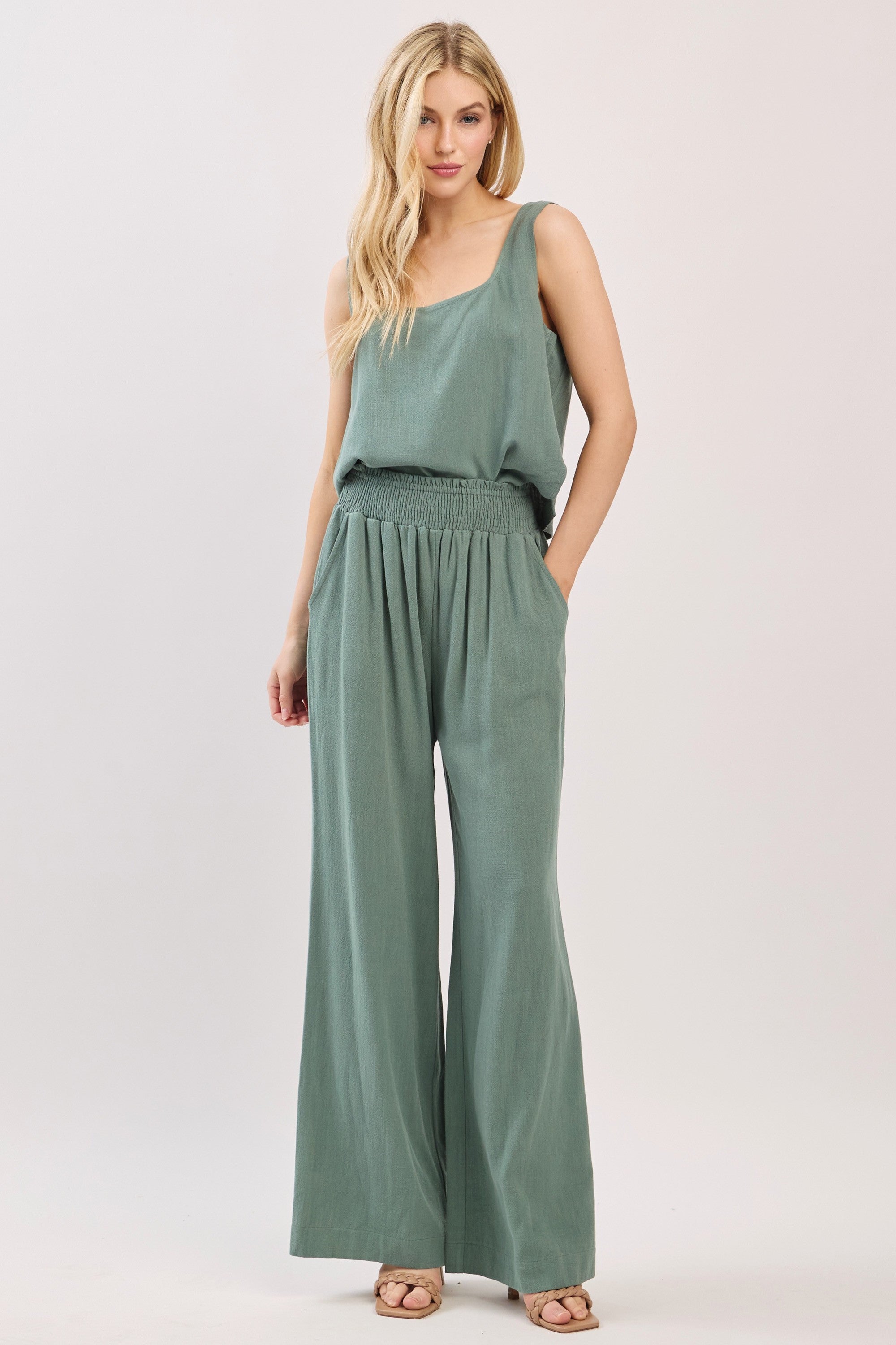 The Eden Balsam Green Top + Pant Set - Sold Separately