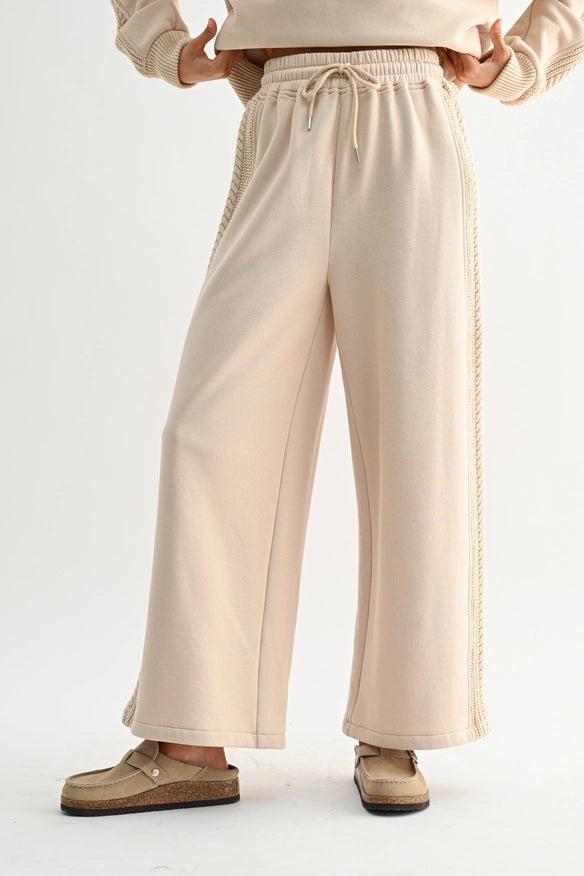 The Effie Beige Lounge Sweater + Pant Set - Sold Separately