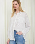 The Elaine Ivory Striped Button Down Shirt