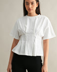 The Elodie Off White Dart Tuck Top