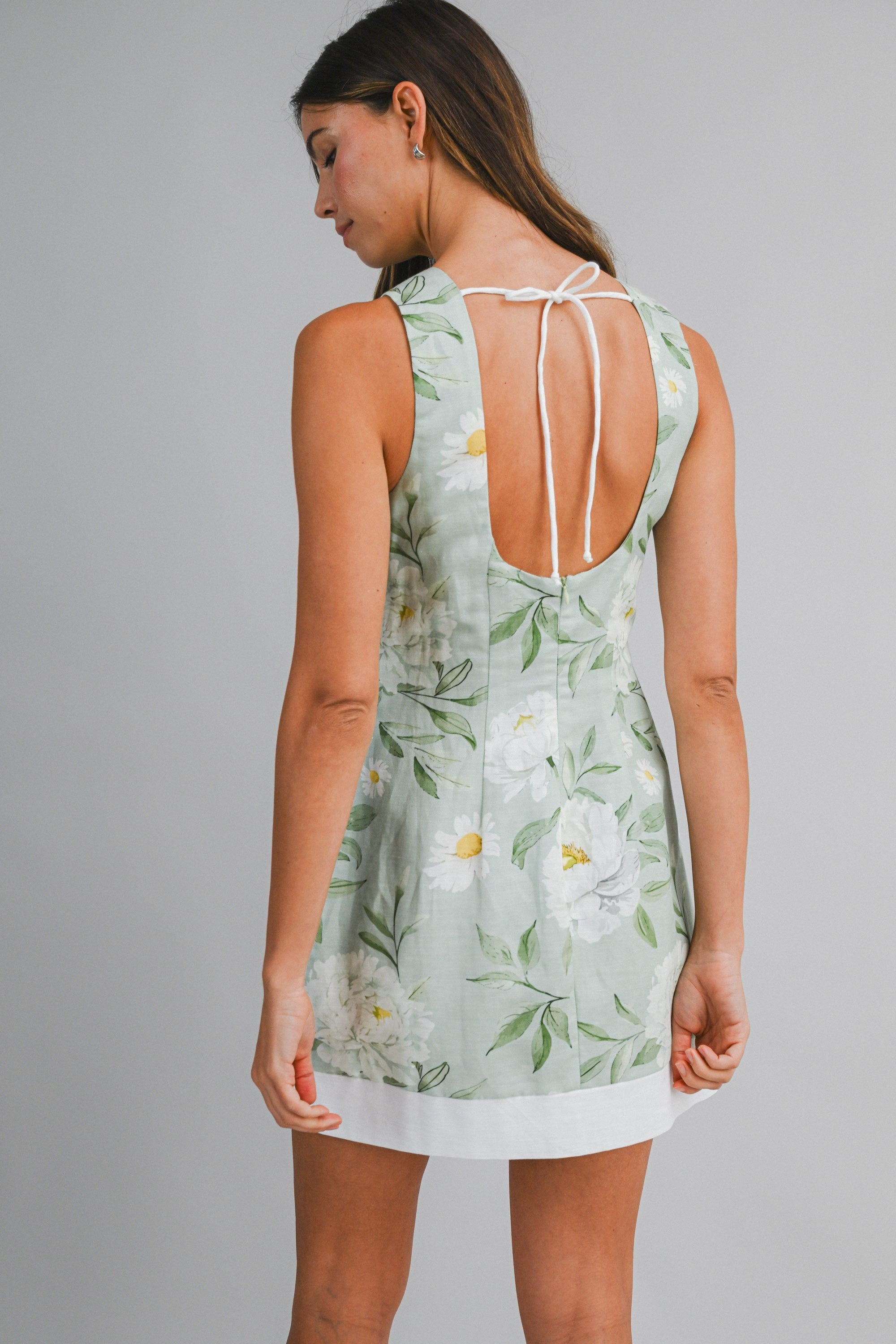The Elowen Floral Open Back Mini Dress