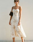 The Emelia Floral Corset Midi Dress