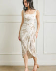 The Emelia Floral Wrap Midi Dress