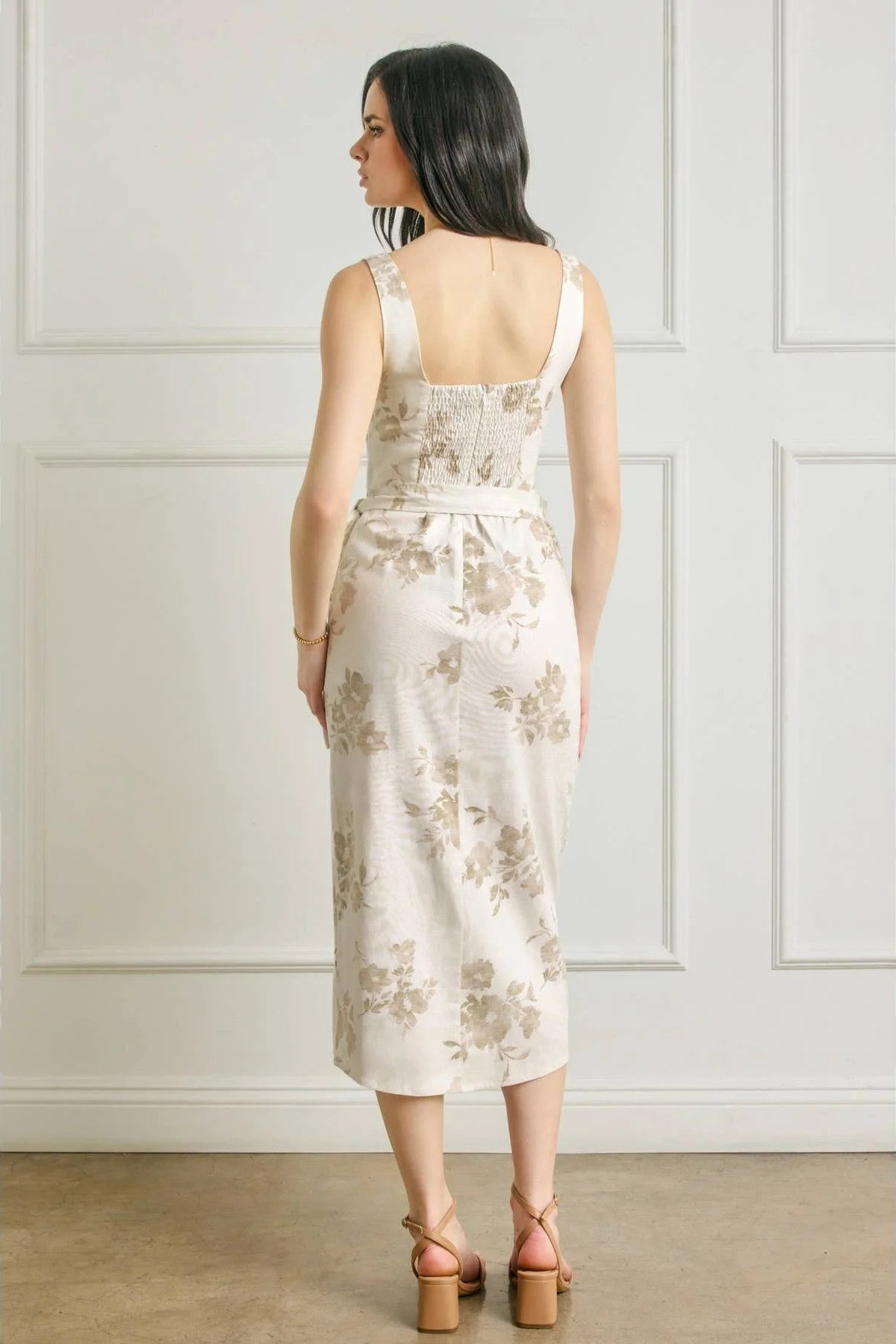 The Emelia Floral Wrap Midi Dress