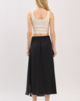 The Emelyn Black Wrap Midi Skirt