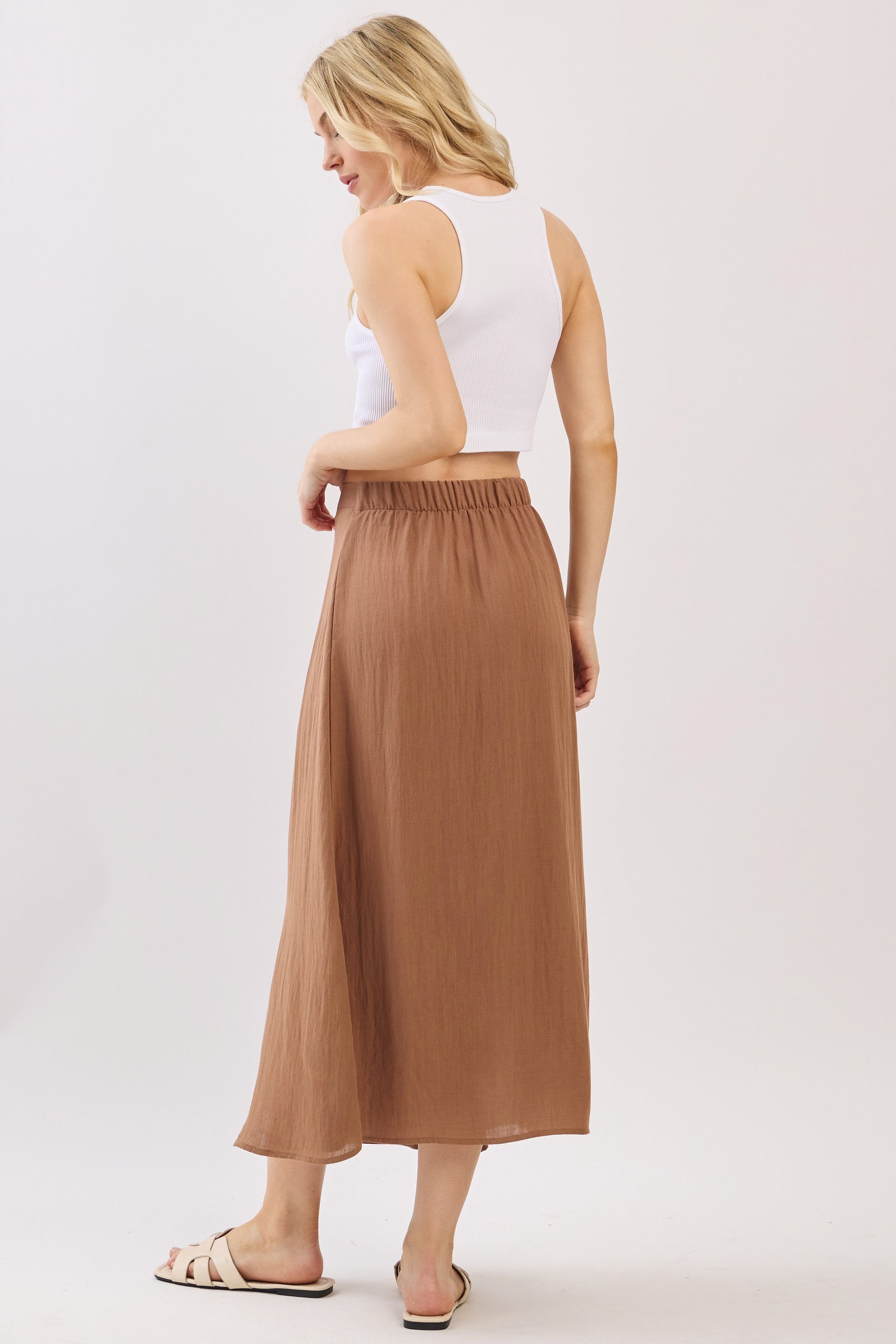The Emelyn New Amber Wrap Midi Skirt