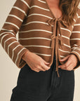 The Emersyn Mocha Striped Cardigan