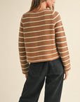 The Emersyn Mocha Striped Cardigan