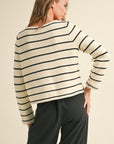 The Emersyn White Striped Cardigan